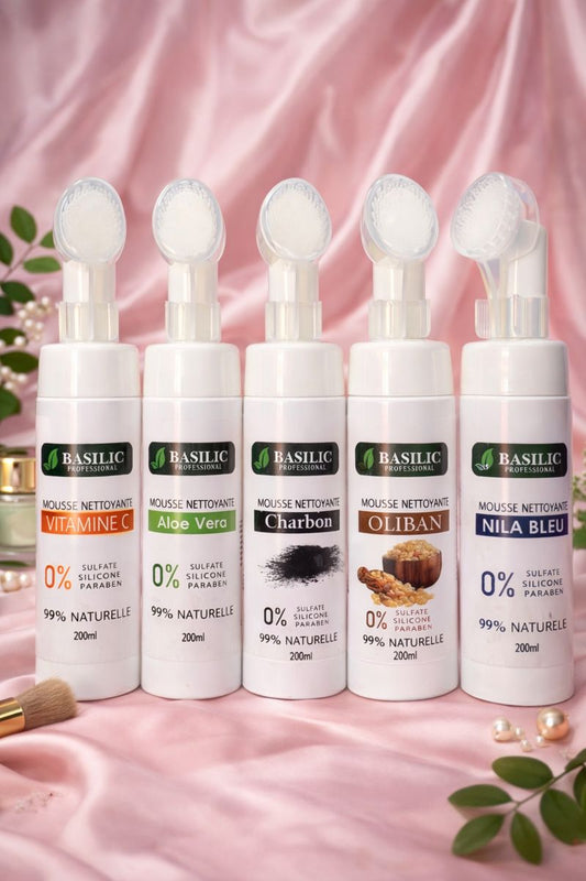 Mousse Nettoyante Visage Naturelle – Basilic Professional (200 ml)