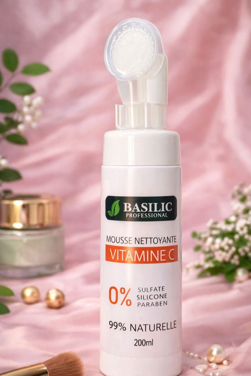 Mousse Nettoyante Visage Naturelle – Basilic Professional (200 ml)