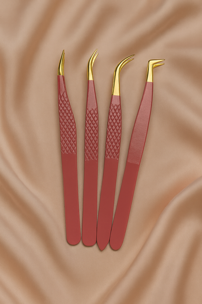 Kit de 2 Pinces Professionnelles – Pose d’Extensions de Cils